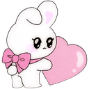 WhiteBunnyHoldHeart Discord Emoji - Pyraea
