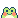 Frog head with a shy, blushing expression rendered in pixel art.