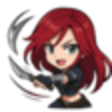 Anime girl with red hair in a combat stance.
