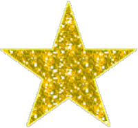 Three gold stars with a sparkling, glittery texture arranged in a horizontal row.
