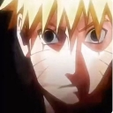 Naruto Uzumaki with a serious, intense expression looking directly forward.
