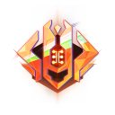 A golden, stylized shield emblem representing a high-ranking competitive achievement.