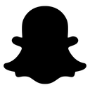 Snapchat ghost mascot logo centered on a bright yellow square background.