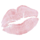 Lips forming a kiss mark in a light pink color.