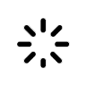 A white flower-shaped loading spinner icon on a black background.