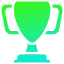 Trophy icon rendered in a vibrant green gradient.