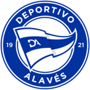 Deportivo Alavés football club logo featuring a blue and white flag inside a circular blue frame.