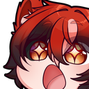 Anime character with wide, glowing star-filled eyes and an open mouth in a state of extreme amazement.