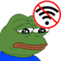 Pepe the Frog looking sad with a red no Wi-Fi symbol hovering over his head.
