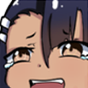 Nagatoro with a distressed expression and tears streaming down her face.