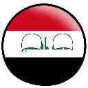 Iraq countryball featuring the national flag colors and emblem.