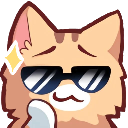 A cartoon cat wearing black sunglasses with a smug, self-satisfied expression.
