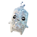 A cute, faceted, crystalline water creature with large eyes and a happy expression.
