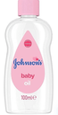 A bottle of Johnson's baby oil with a pink cap and label.