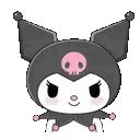 Kuromi gives a thumbs up with a mischievous and sassy expression.