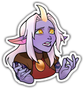Soraka from League of Legends with a confused expression and hands raised in a questioning gesture.