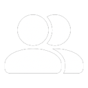 Two stylized human silhouettes standing side by side in white against a black background.