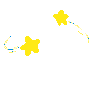 Yellow stars dancing and moving in a looping animation.