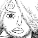 Sanji from One Piece with a cigarette and a bored expression in a black and white sketch style.