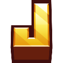 A metallic gold letter J with a beveled 3D effect against a dark background.