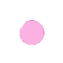 Four pink circles arranged horizontally, each with a slightly different white light reflection.