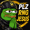 Pepe the Frog wearing a tactical helmet and vest with hands clasped in prayer next to the text PLZ RNG JESUS.