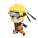 Naruto Uzumaki in a chibi 3D style running forward with a determined expression.