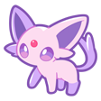 Espeon standing and looking forward with a happy expression.