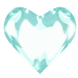 A series of glossy, light blue 3D hearts with reflective surfaces.