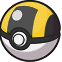 Ultra Ball with its signature yellow and black design.