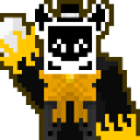 Void creature with a white mask and glowing yellow aura.