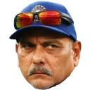 Ravi Shastri wearing a blue cricket cap and orange-tinted sunglasses looking sideways with a skeptical and judgmental expres…