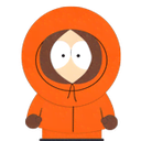 Kenny McCormick wearing his signature orange parka with his face partially obscured.