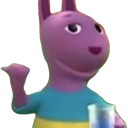 Austin the kangaroo giving a sarcastic thumbs up with a smug expression.