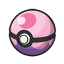 Dream Ball featuring a pink upper half and purple lower half with a central button.