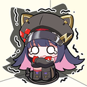 Bastet character in a chibi style cowering and shaking with wide, panicked eyes.