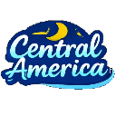 Central America text with a yellow crescent moon icon above it on a dark blue background.