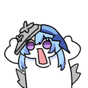 Anime character with blue hair looking shocked and confused with hands on head.