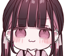 Anime girl with pink hair and a smug expression making a thinking face.