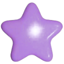 A soft, 3D purple star with a subtle glow at its center.