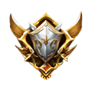 A golden shield with silver plating and ornate wings, symbolizing victory and achievement.