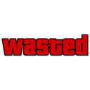 Wasted text in a bold red font with a black outline.
