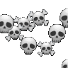 skulls animated GIF emoji from ۶ৎ　‿　cemetery　 ݁ 　˖
