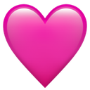 Pink heart symbol with a soft gradient.