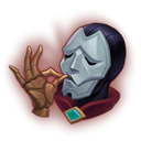 Jhin wearing his mask makes a chef's kiss gesture with his hand.