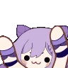 Keqing from Genshin Impact rhythmically bobbing her head and dancing.