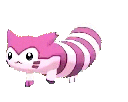 Shiny Furret walking across the screen in a loop.
