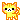 A small yellow and orange pixel cat stretching its limbs with a happy expression.