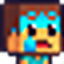 Steve from Minecraft with a panicked and terrified facial expression.
