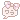 A white speech bubble with a pink bow on top in a pixel art style.
